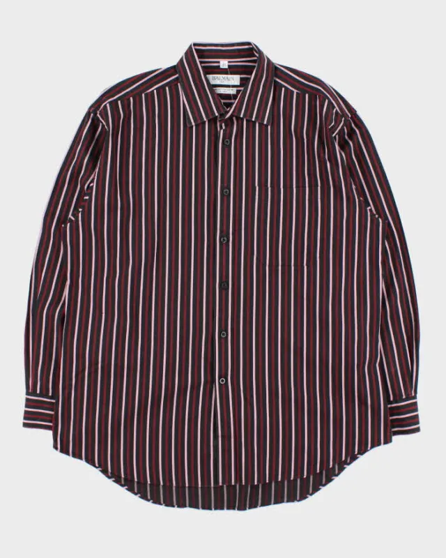 Vintage 1990s Balmain Striped Long Sleeve Shirt - L sold by Rokit