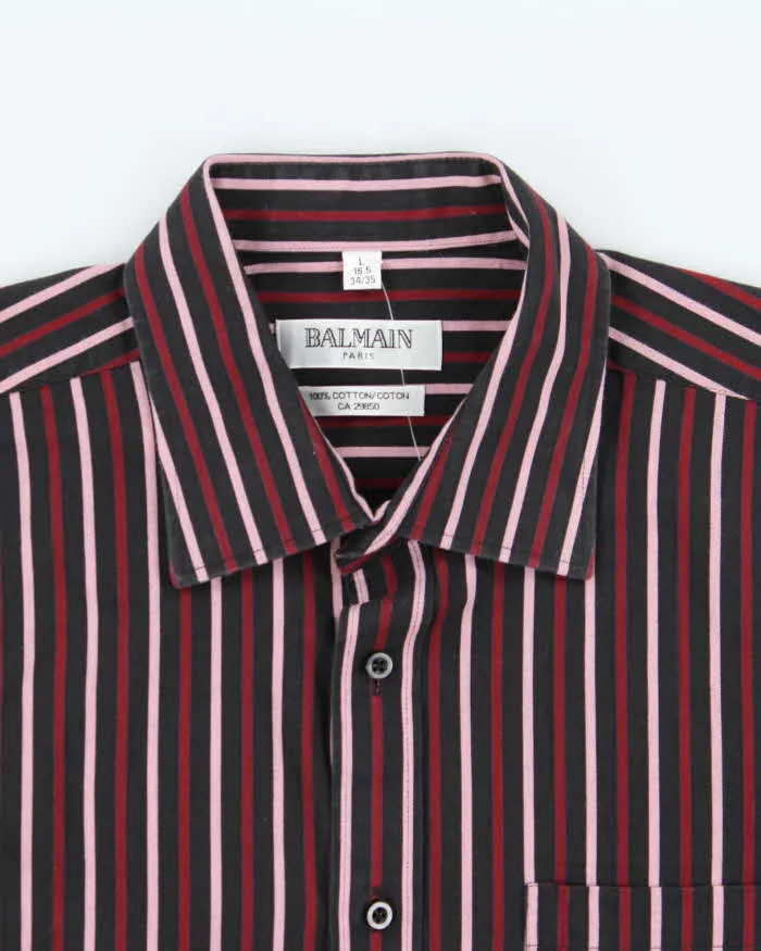 Vintage 1990s Balmain Striped Long Sleeve Shirt - L sold by Rokit product image thumbnail 5