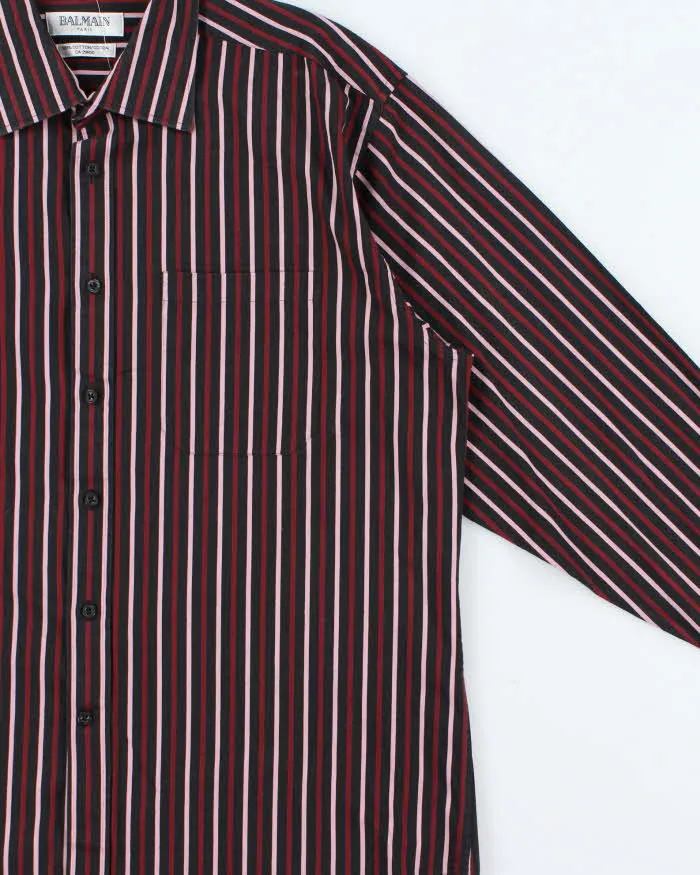 Vintage 1990s Balmain Striped Long Sleeve Shirt - L sold by Rokit product image thumbnail 3