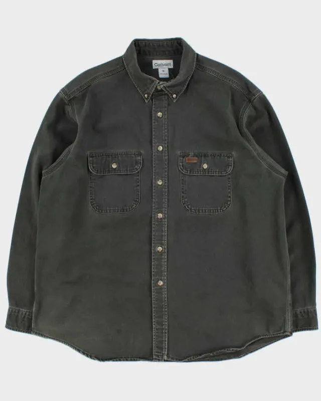 Vintage Y2K 2005 Carhartt Moss Heavyweight Long Sleeve Workwear Shirt - XL sold by Rokit