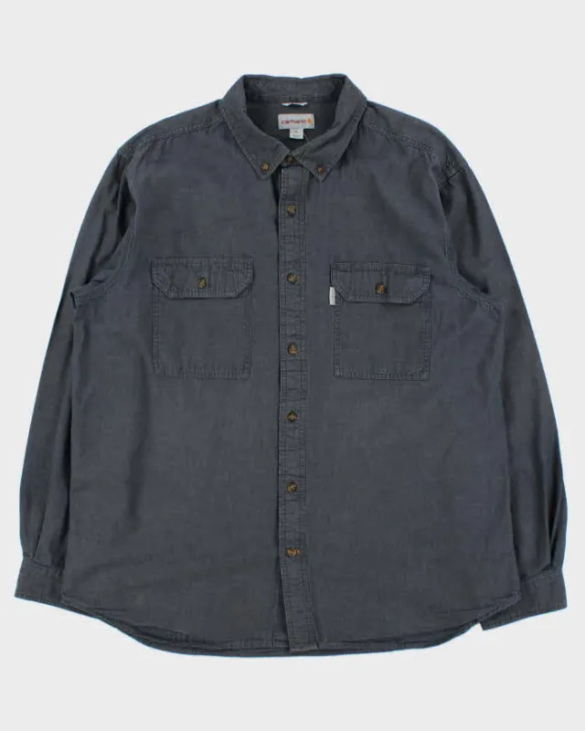 Vintage Carhartt Relaxed Fit Long Sleeve Chambray Workwear Shirt - XL sold by Rokit