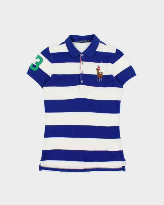 Vintage Y2K 00s Ralph Lauren Large Pony Striped Women's Short Sleeve Polo Shirt - L made by Ralph Lauren
