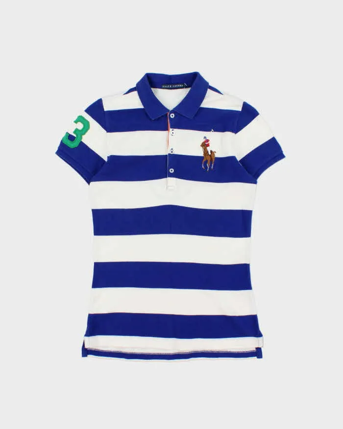 Vintage Y2K 00s Ralph Lauren Large Pony Striped Women's Short Sleeve Polo Shirt - L sold by Rokit
