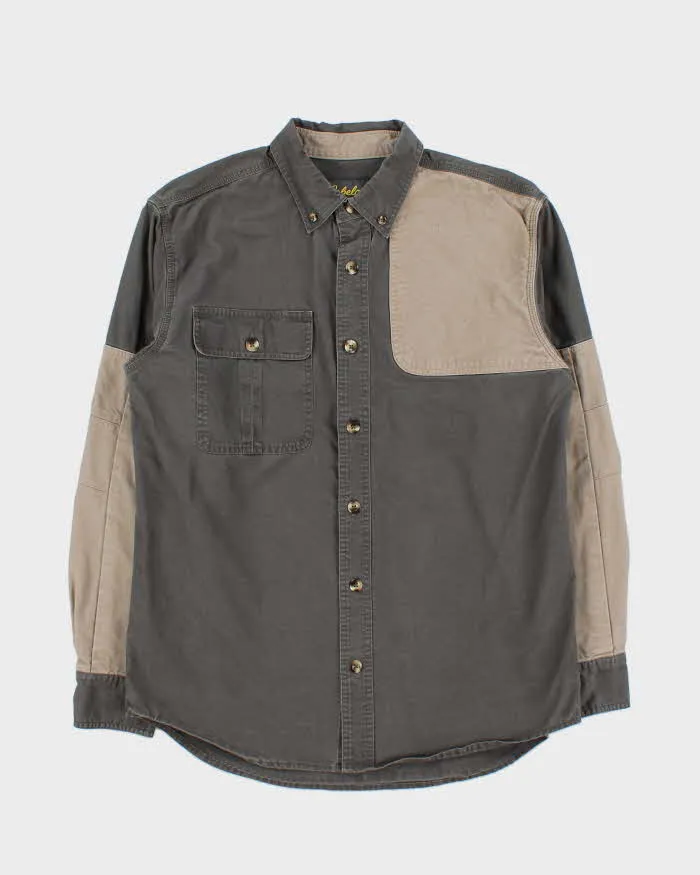 Vintage Cabela's Khaki Long Sleeve Cotton Canvas Hunting Shirt - M sold by Rokit