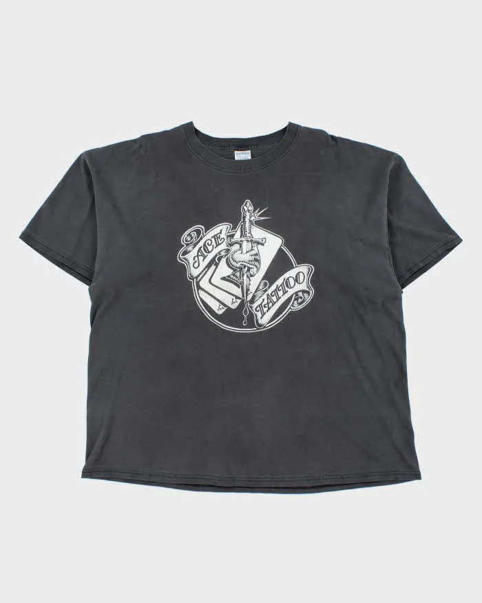 Vintage 2000 Ace Tattoo Langley Faded Gildan Heavyweight Crewneck T-Shirt - XXL sold by Rokit