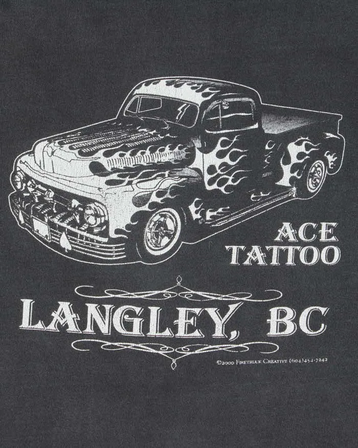 Vintage 2000 Ace Tattoo Langley Faded Gildan Heavyweight Crewneck T-Shirt - XXL sold by Rokit product image thumbnail 5