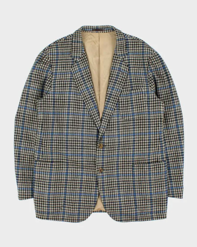 Vintage 1990s Burberry Japan Wool Houndstooth Single Breasted Blazer - XL made by Burberry