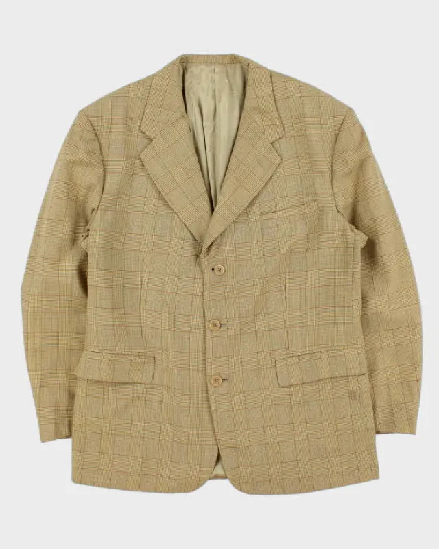 Vintage 1980s Christian Dior Wool Glen Check Single Breasted Blazer - XL made by Dior