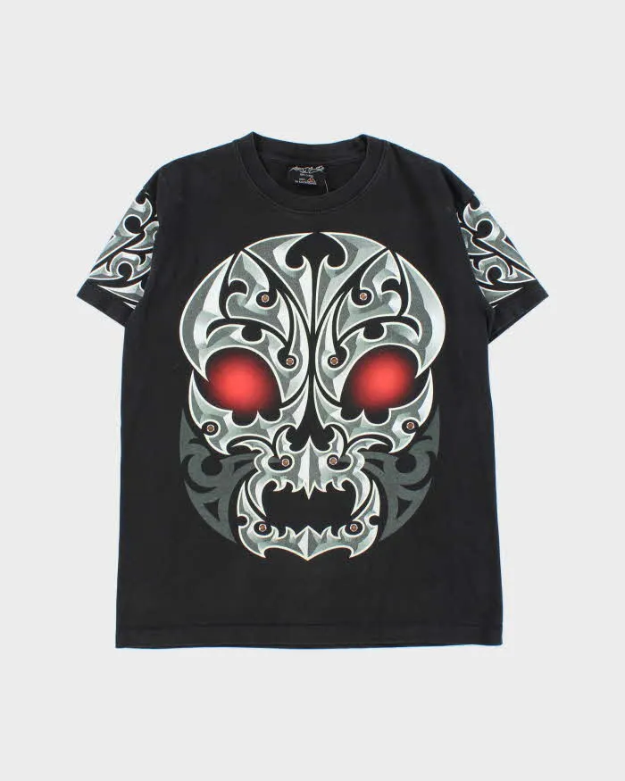 Vintage Y2K 00s Rock Chang Embellished Skull Crewneck T-Shirt - M sold by Rokit
