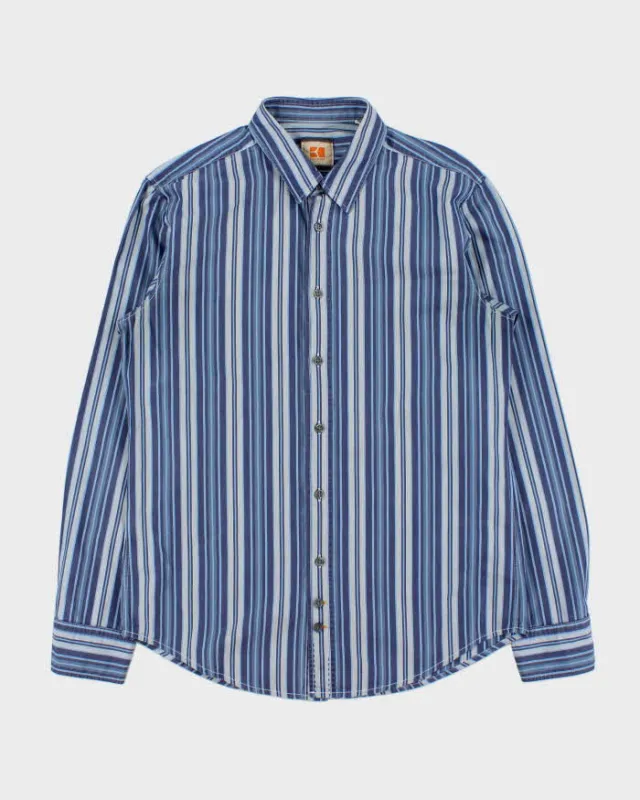 Vintage Y2K 00s Hugo Boss Orange Striped Long Sleeve Shirt - L sold by Rokit