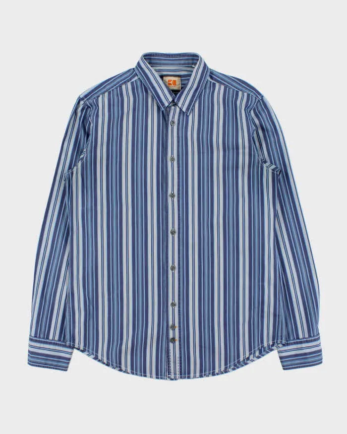 Vintage Y2K 00s Hugo Boss Orange Striped Long Sleeve Shirt - L sold by Rokit