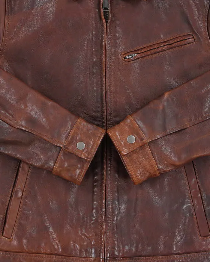 Vintage Y2K 00s Lucky Brand Handcrafted Leather Trucker Jacket - S sold by Rokit product image thumbnail 5