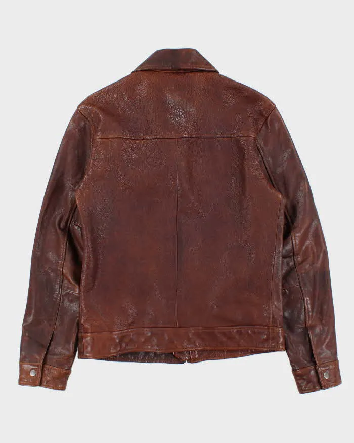 Vintage Y2K 00s Lucky Brand Handcrafted Leather Trucker Jacket - S sold by Rokit product image thumbnail 2