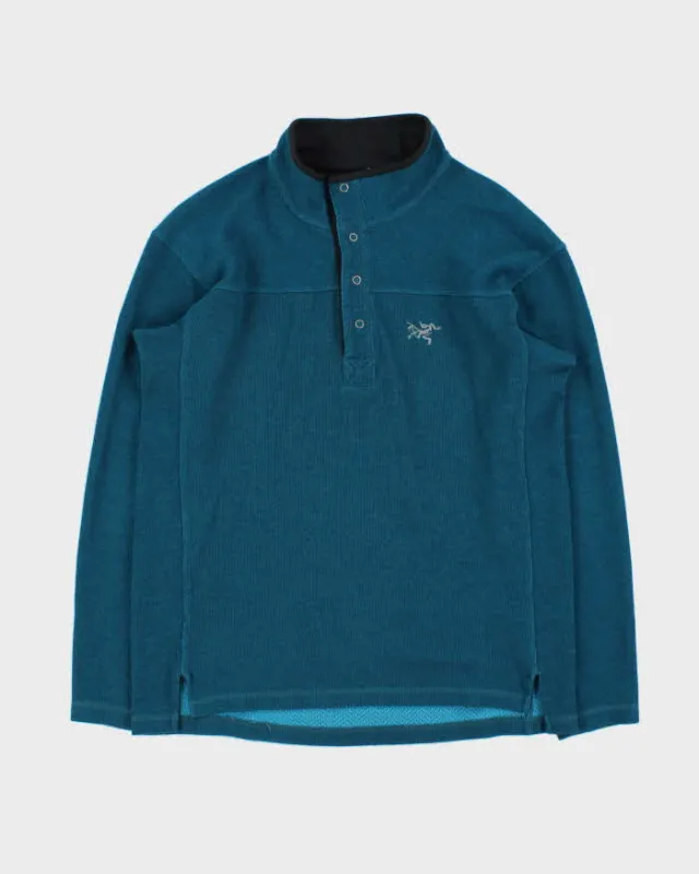 Vintage Y2K 00s Arc'teryx Polartec Teal Snap Button Pullover Fleece - M sold by Rokit
