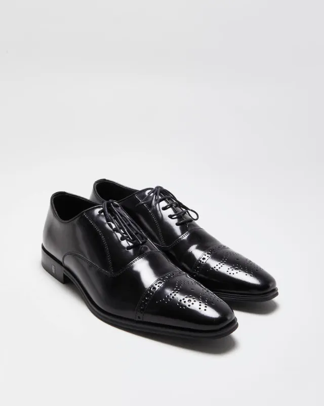 Versace Collection Patent Leather Wing Tip Oxford Brogues - UK8 made by Versace