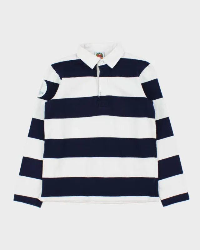 Vintage Barbarian Striped Heavyweight Long Sleeve Women's Rugby Shirt - M sold by Rokit