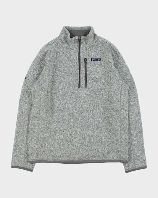Vintage Patagonia Marl Grey Quarter-Zip Fleece - M made by Patagonia