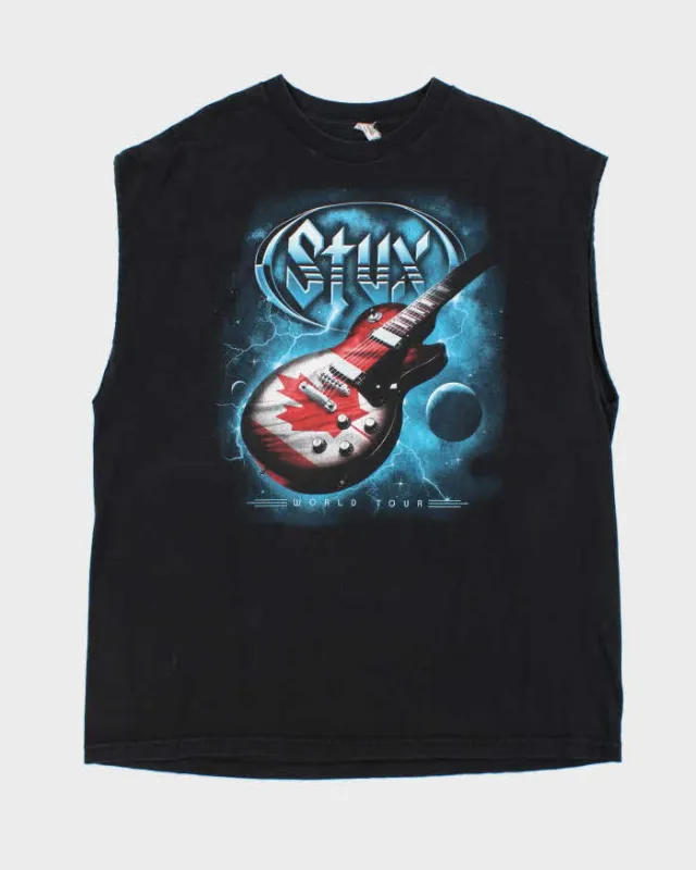 Vintage Styx Band World Tour Sleeveless Crewneck T-Shirt - XXL sold by Rokit