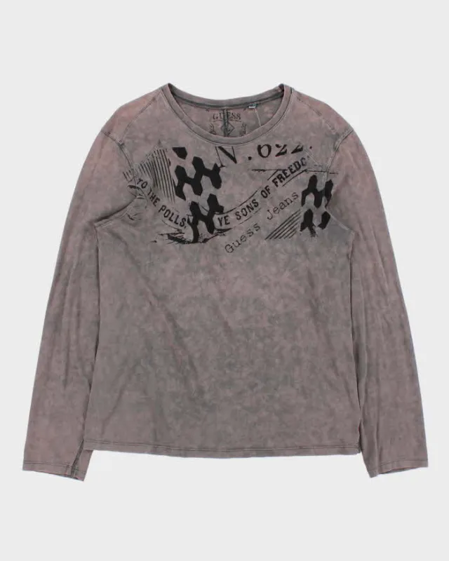 Vintage Y2K 00s Guess Tie-Dye Graphic Long Sleeve T-Shirt - L made by Guess