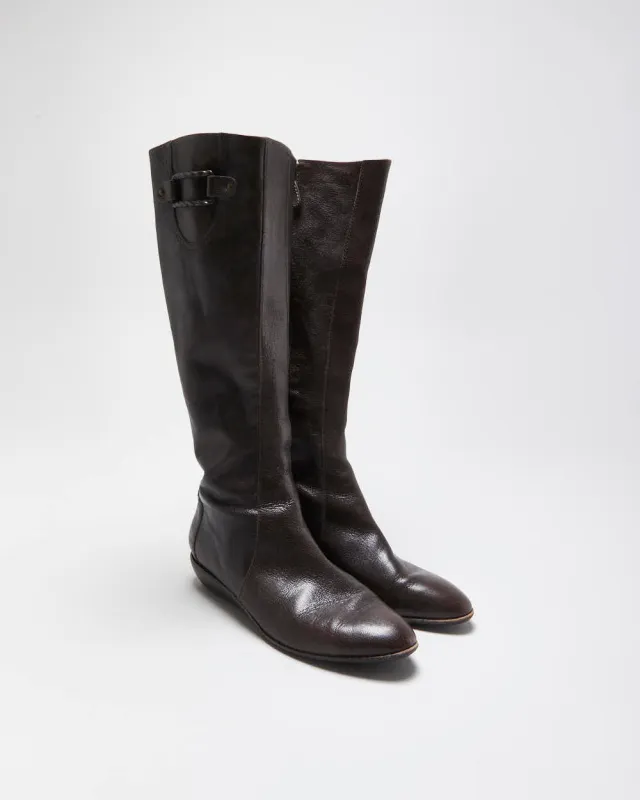 Vintage Y2K 00s Cole Haan x Nike Air Knee High Leather Low Heel Boots - UK 6 sold by Rokit