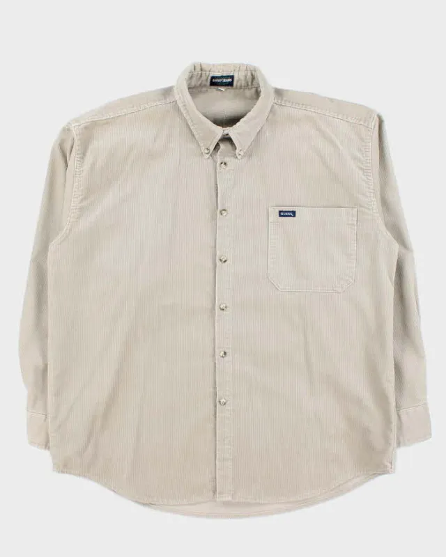 Vintage 1990s Guess Jeans Heavyweight Long Sleeve Corduroy Shirt - XL sold by Rokit