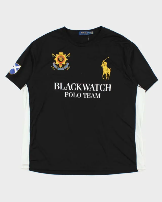 Vintage Polo Ralph Lauren Black Watch Polo Team Large Pony Crewneck Sports T-Shirt - XXL made by Ralph Lauren
