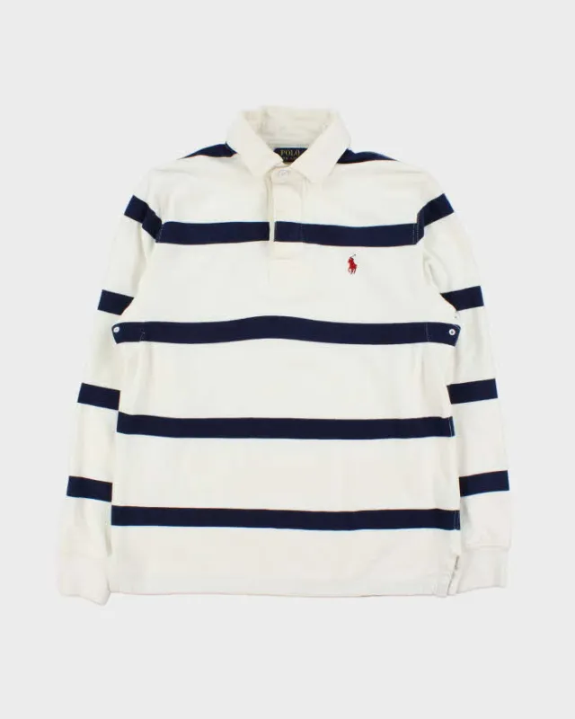 Vintage Polo Ralph Lauren Striped Long Sleeve Rugby Shirt - S sold by Rokit