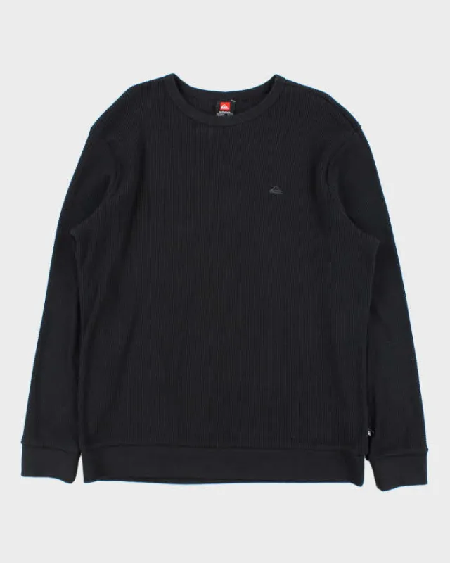 Vintage Quiksilver Crewneck Waffle Sweatshirt - XL made by Rokit