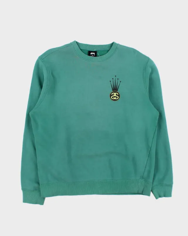 Vintage Stussy Crown Logo Crewneck Sweatshirt - M sold by Rokit