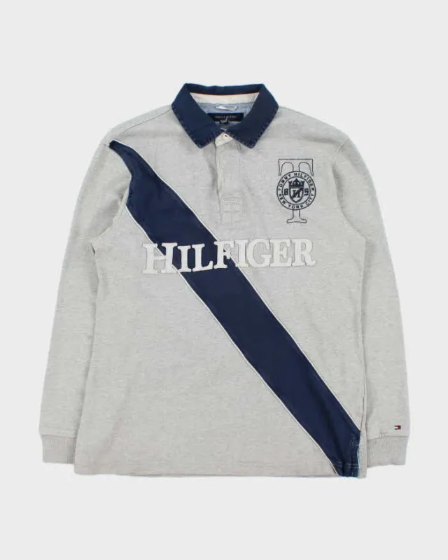 Vintage Y2K 00s Tommy Hilfiger Embroidered Long Sleeve Rugby Shirt - M made by Tommy Hilfiger