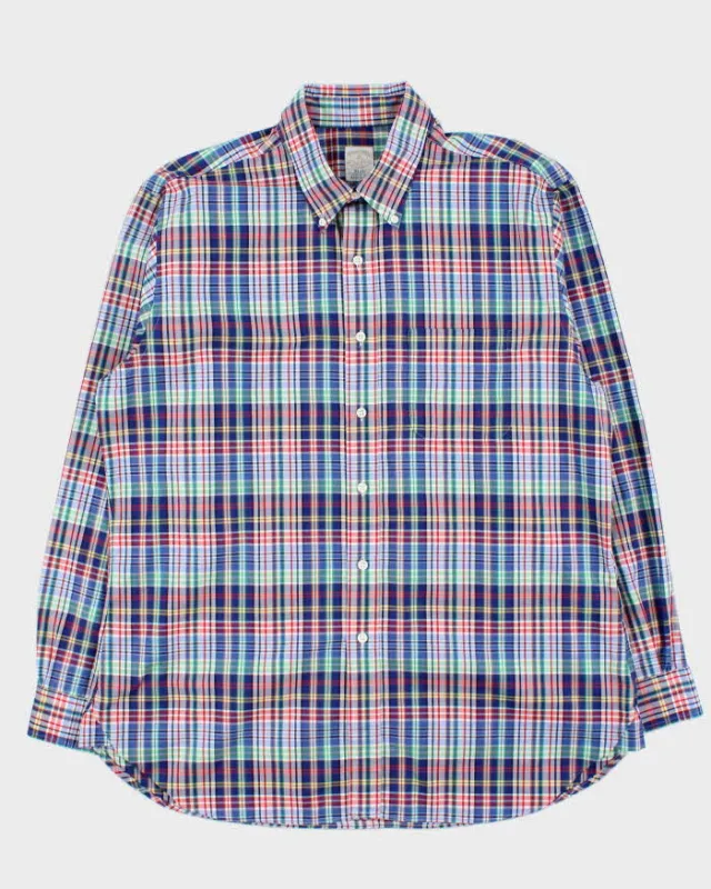 Vintage 00s Brooks Brothers Madras Made In USA Long Sleeve Shirt - XL made by Brooks Brothers