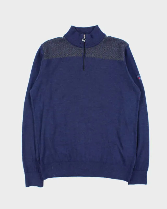 Vintage Dale Of Norway Merino Wool Quarter-Zip Knit Jumper - L made by Dale of Norway