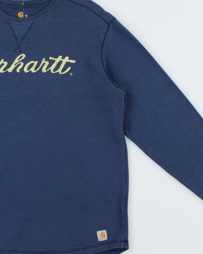 Vintage Carhartt Heavyweight Script Long Sleeve Waffle T-Shirt - XL sold by Rokit product image thumbnail 3