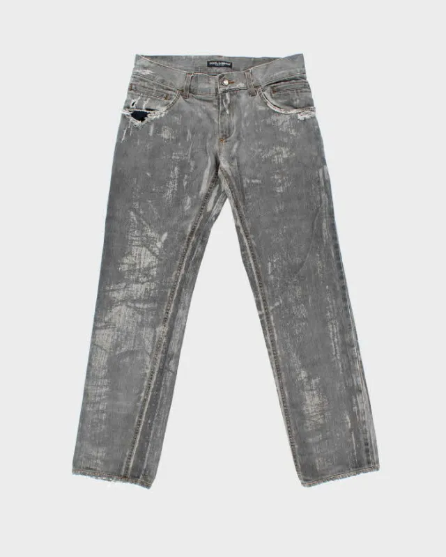AW2019 Dolce & Gabbana Distressed Low Rise Denim Straight Leg Jeans - W32 L32 sold by Rokit