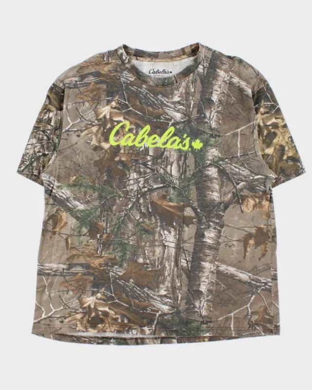 Vintage Y2K 00s Cabela's Realtree Camo Crewneck T-Shirt - XXL made by Rokit