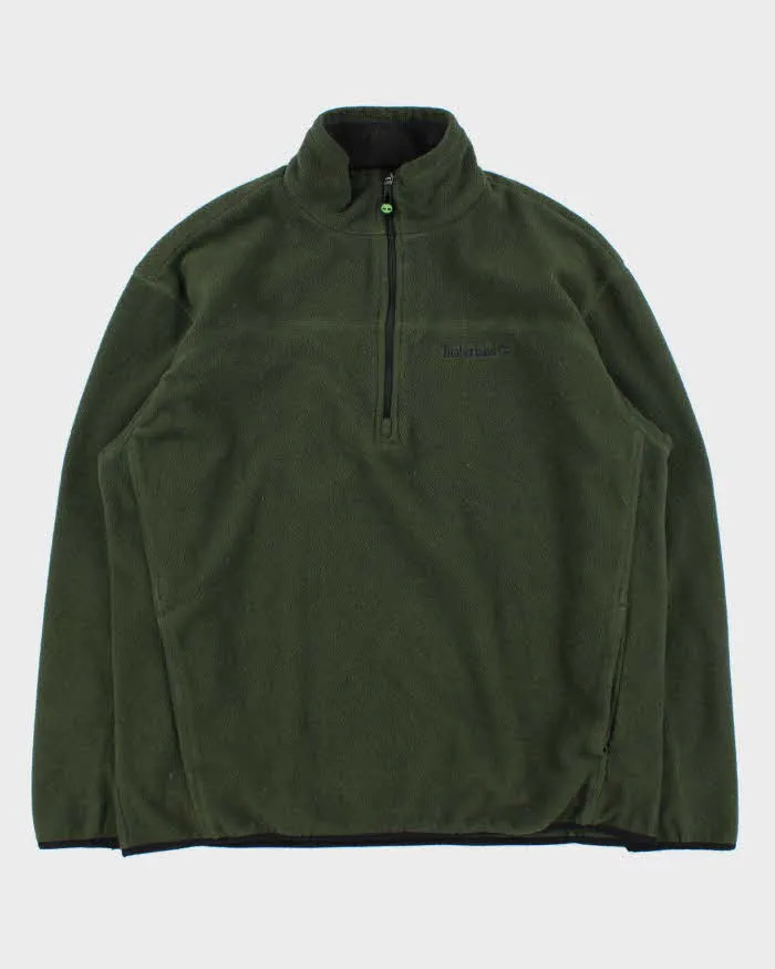 Vintage Y2K 00s Timberland Polartec Forest Green Quarter-Zip Pullover Fleece - XL sold by Rokit