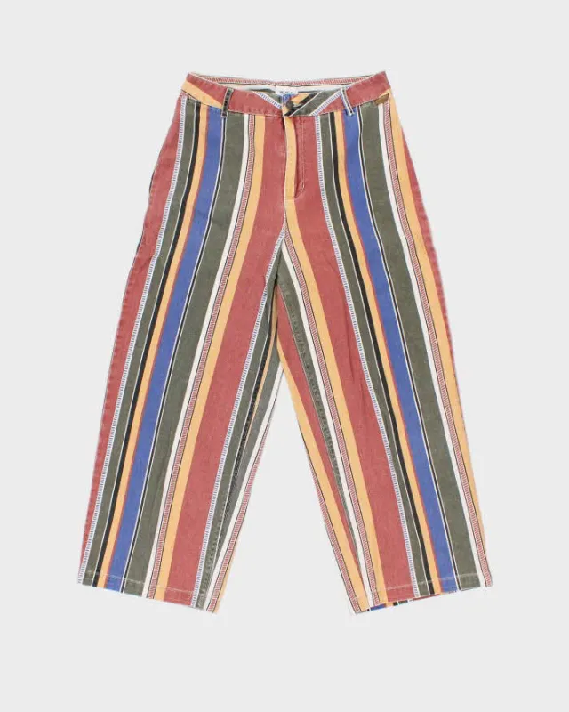 Vintage RVCA Rainbow Pant Striped Women's Wide Leg Denim Trousers - W30 L27 sold by Rokit
