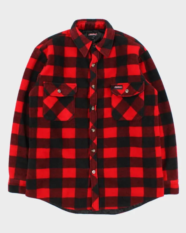 Vintage Y2K 00s Dickies Buffalo Plaid Quilt Lined Fleece Workwear Shirt - L made by Dickies