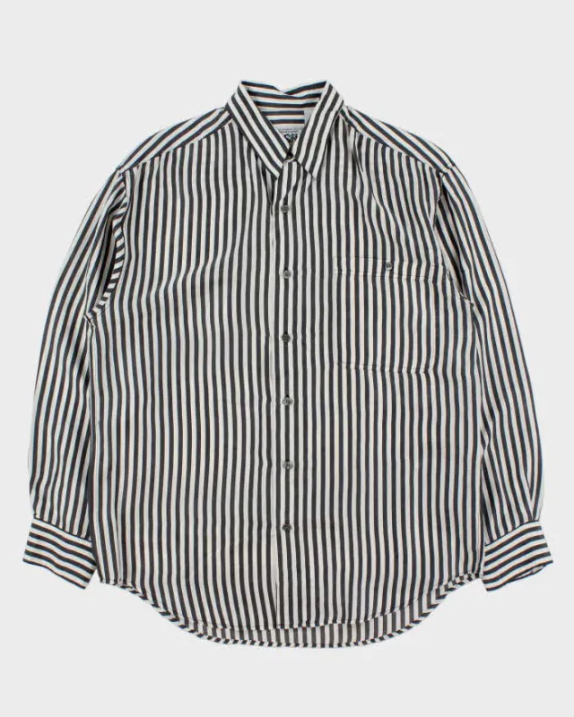 Vintage 1990s Pasha Discotheque Silk Striped Long Sleeve Shirt - M made by Rokit