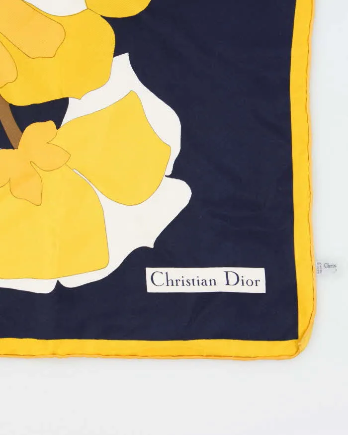 Vintage 1990s Christian Dior Hand Rolled Silk Floral Scarf sold by Rokit product image thumbnail 4
