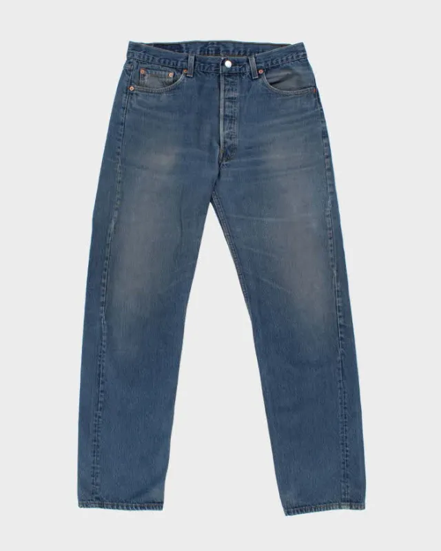 Vintage 1993 Levi's 501 Red Batwing Made In USA Dyed Denim Straight Leg Jeans - W36 L34 sold by Rokit