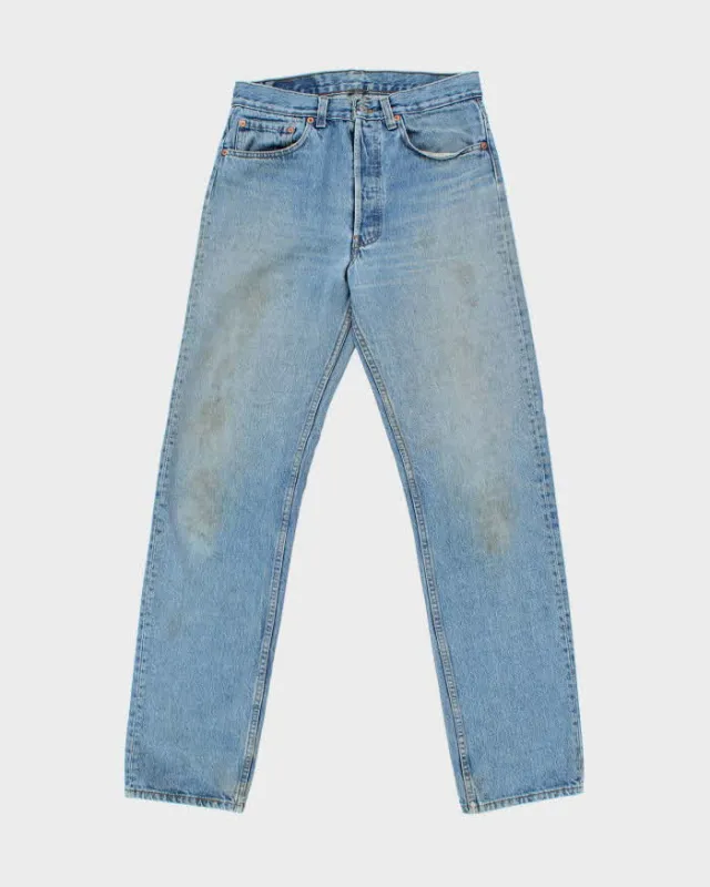Vintage 1991 Levi's 501 Batwing Tag Made In USA Distressed Denim Straight Leg Jeans - W30 L33 made by Levi's