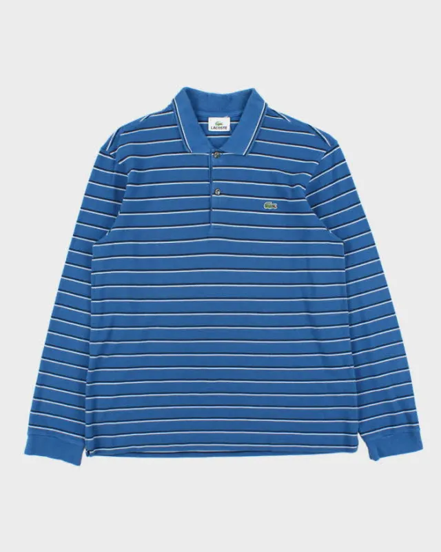Vintage Y2K 00s Lacoste Striped Long Sleeve Polo Shirt - M sold by Rokit