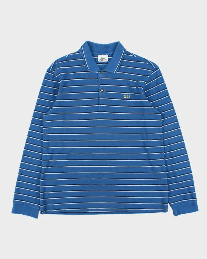 Vintage Y2K 00s Lacoste Striped Long Sleeve Polo Shirt - M sold by Rokit