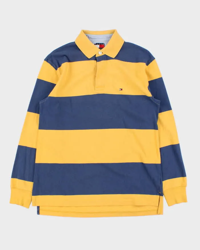 Vintage Y2K 00s Tommy Hilfiger Striped Long Sleeve Polo Shirt - M sold by Rokit