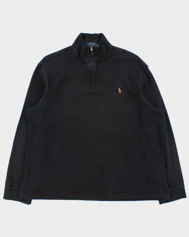 Vintage Polo Ralph Lauren Estate Rib Quarter-Zip Sweatshirt - L sold by Rokit