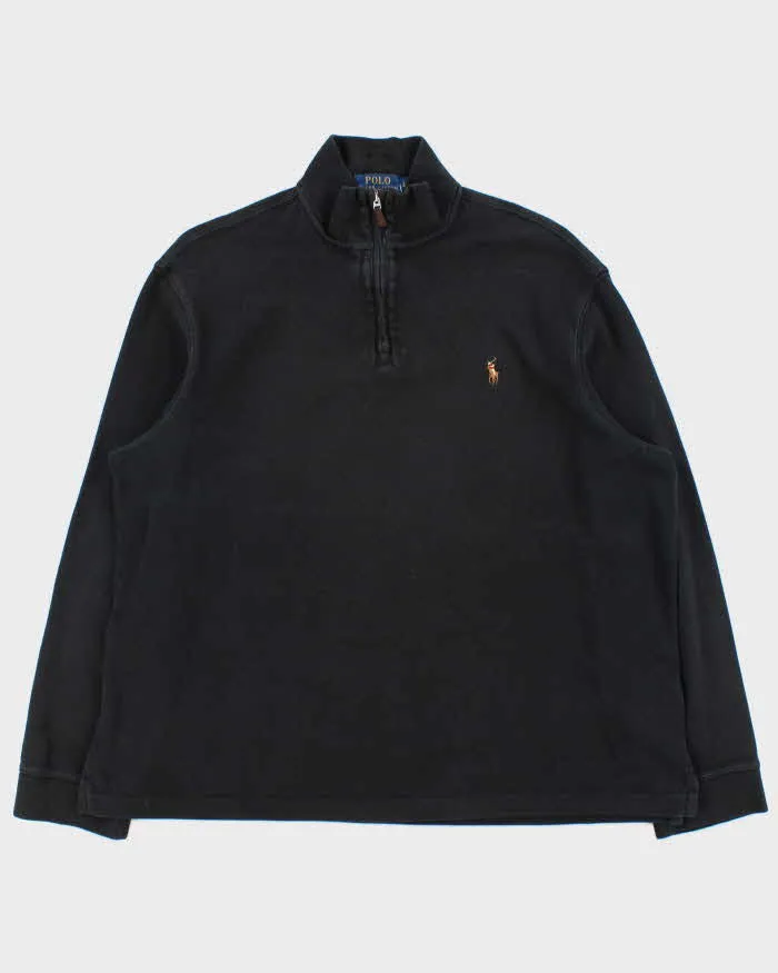 Vintage Polo Ralph Lauren Estate Rib Quarter-Zip Sweatshirt - L sold by Rokit