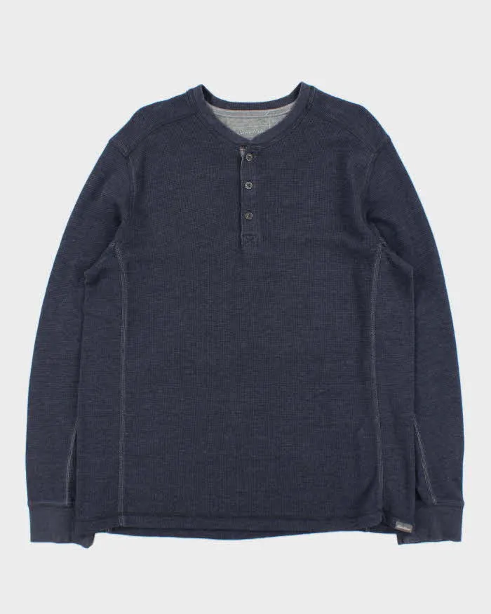 Vintage Eddie Bauer Heavyweight Long Sleeve Henley Waffle T-Shirt - L sold by Rokit