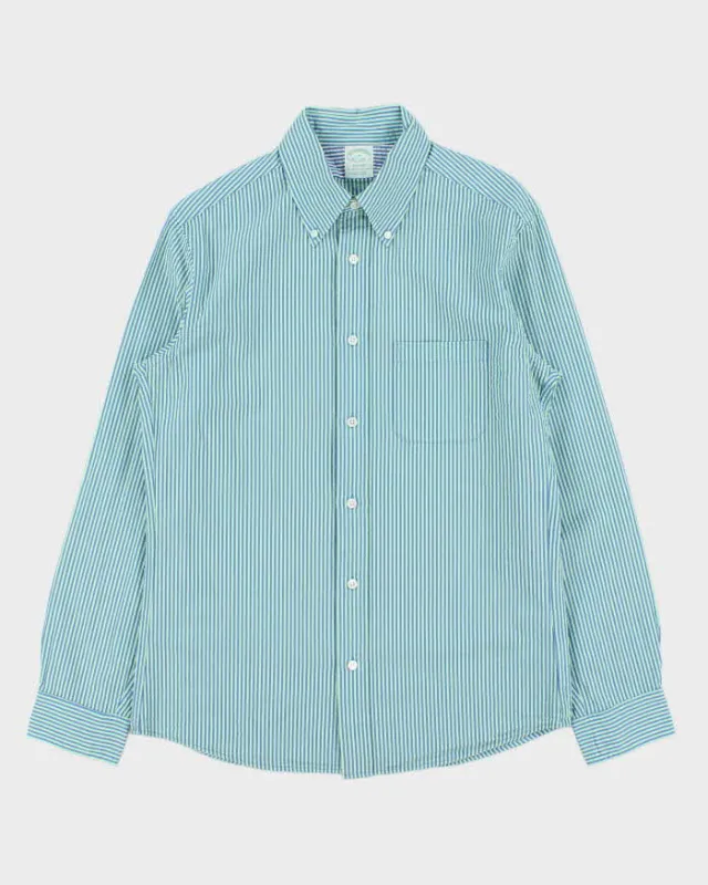 Vintage Brooks Brothers Striped Textured 'Milano' Long Sleeve Shirt - M sold by Rokit