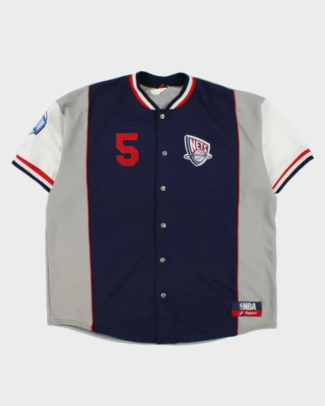 Vintage 2002 Majestic Made In USA New Jersey Jets Jason Kidd NBA Eastern Conference Warm Up Basketball Jersey - XL sold by Rokit